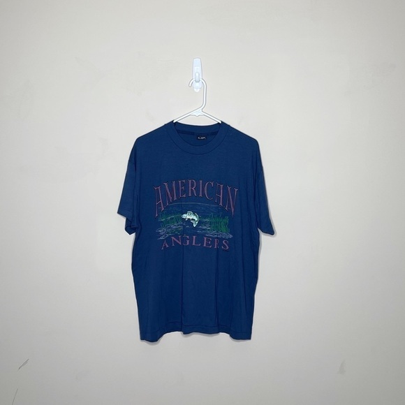 Vintage 90s American Anglers Fishing T Shirt - Picture 1 of 5